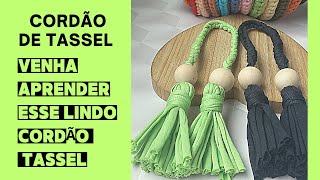 Aprenda Fazer CORDÃO DE TASSELFio de MALHABolsa de CROCHÊChaveiro Tassel [upl. by Iclehc]