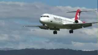 Swiss Mountain view approach Helvetic Fokker 100 landing in BERNE [upl. by Warenne]