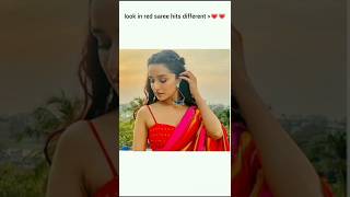 red saree look of actress ❤️❤️bollywood song ytshorts reels [upl. by Bowles]