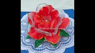 Rosa roja con botella de plástico  tutorial reciclaje reciclagem diy how tutorial art arte [upl. by Hong]