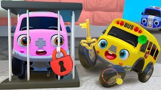 Who Rescued the Pink Ambulance  Police Bus🚔 Garbage Truck  Monster Truck  Kids Songs  Baby Car [upl. by Ispep818]