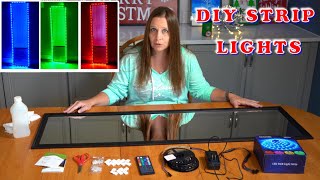 DIY Full Body Vanity Mirror  RGB Strip Lights [upl. by Artenehs235]