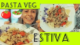 Pasta fredda🥗🍅 al pesto di pistacchi e mandorlecucinavegetarianaricettevegan [upl. by Osmond]