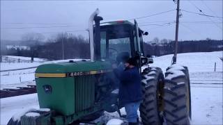 John Deere 4440 Cold Start [upl. by Sadnak]