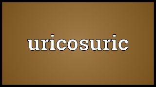 Uricosuric Meaning [upl. by Ciredor]