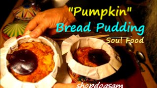 Simple Pumpkin Bread Pudding baked in a cookie tin  no butter [upl. by Krid81]