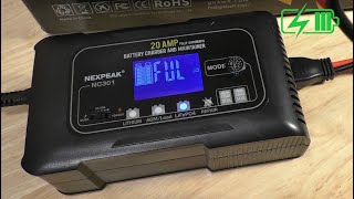 NexPeak 20Amp 1224V LeadLithium Battery Charger [upl. by Anaet]