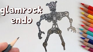 HOW TO DRAW GLAMROCK ENDO  FNAF SECURITY BREACH [upl. by Sang]