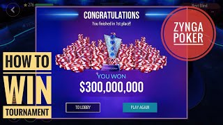 Zynga Poker Tournament 2020  300 million chips win [upl. by Hanala]