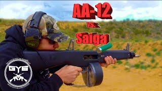 AA12 vs Saiga 12  FULL AUTO SHOTGUNS [upl. by Asiulana42]