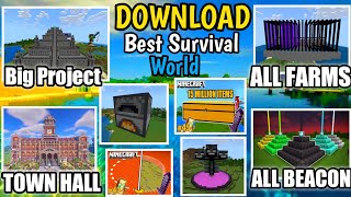 DOWNLOAD MY BEST SURVIVAL WORLD IN MINECRAFT POCKET EDITION  MY SURVIVAL WORLD EP1 TO 62 [upl. by Ahsirtap]