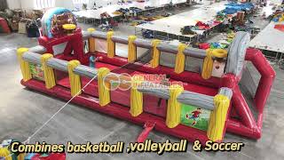 GSP273 3 in 1 Sports Arena inflatable game [upl. by Asira]