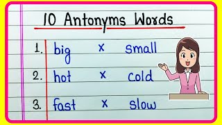 10 Antonyms Words in English10 Opposite Words in EnglishMost common AntonymsAntonyms words 10 [upl. by Yeltsew863]