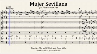 Mujer Sevillana Pasodoble  Versión Mariachi México de Pepe Villa [upl. by Adda]