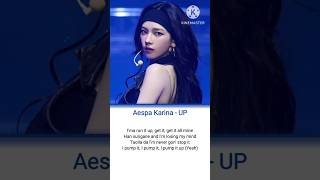 Aespa Karina  Up lyrics karina ningning aespa winter up [upl. by Namia]