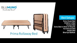 Indias Favourite Folding Bed I Blumuno Prima Rollaway Bed Video I With Wheels and Folding Mattress [upl. by Imoen]