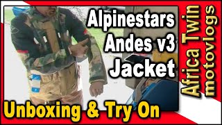 Alpinestars  Andes v3 Jacket  Unbox amp Try On  Africa Twin  motovlog  Oregon  Adventure Bike [upl. by Sayette]