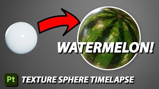 1 Hour Substance Painter Timelapse Challenge WATERMELON [upl. by Enihsnus]