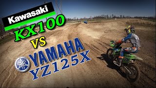 2020 Kawasaki KX100 Vs 2020 Yamaha YZ125X [upl. by Alyks581]