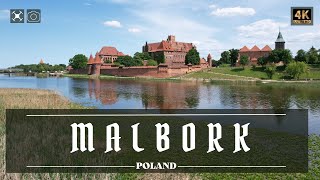 Malbork Castle  Drone Aerial Video  Poland  4K [upl. by Ahsircal]