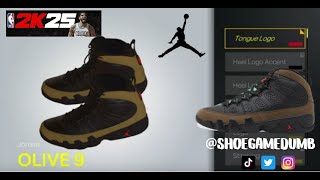 How To Jordan IX “Olive” on NBA 2K25 Shoe Creator [upl. by Natanoj]