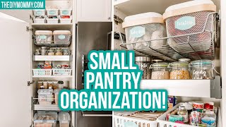 Small Pantry Organization Before amp After  Dollar Tree amp Ikea  The DIY Mommy [upl. by Kcirnek625]