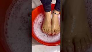 Easy PedicureManicure At Home In 5minutesClean Dirt amp Tan From FeetHand manicurepedicureshorts [upl. by Letty]