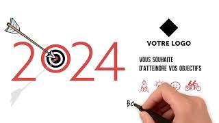 Carte de voeux animée entreprise objectifs 2024 🎯 ST12  Vidéostorytelling by Néologis [upl. by Essilevi518]