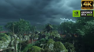 Ghost of Tsushima  Scarlet Rock Shrine Charm of Tsukuyomi 4K60FPS PC [upl. by Anceline]