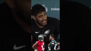 Jalen Hurts filling void of Jason Kelce Eagles LT Jordan Mailata praises Hurts leadership [upl. by Amie]