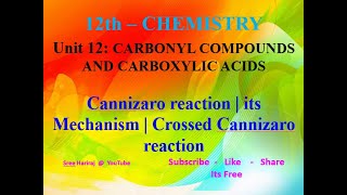 Cannizaro reaction  its Mechanism  Crossed Cannizaro reaction  in Tamil  12th Chemistry [upl. by Costello676]