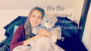 Blabla  Montreuil Nanowrimo Pause YT PAL Novembre etc [upl. by Leeland]