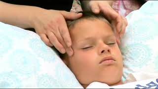 Massaging Face of Child to Treat Sinus Congestion [upl. by Chirlin]