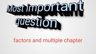 most important questioncommon and factor mathsteachingguru [upl. by Yla]