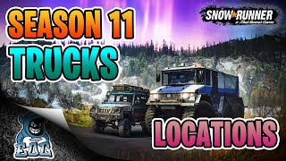 Snowrunner Trucks amp Upgrades Locations Season 11 [upl. by Eiramenna]