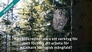 Kan biokrediter vara ett verktyg för mitt företag att arbeta för en rikare biologisk mångfald [upl. by Keyek]