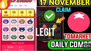 17 November tomarket daily comboshow to claim today 17 November tomarket daily combos trending [upl. by Melisa]