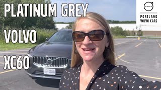 Platinum Gray 2022 Volvo XC60 B6 Inscription  Walkaround with Heather [upl. by Cristin]