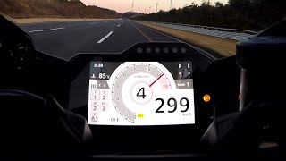 4速で299kmh！ ホンダ「CBR1000RRR FIREBLADE SP［レースベース車］」最高速テストのオンボード映像 [upl. by Asiuol]