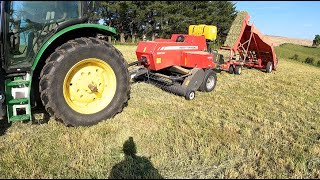 First Time Ever Baling with an Inline Massey Ferguson 1840 [upl. by Mcgraw369]