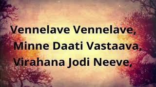 vennilave vennilave songlyrics LYRIC ONE [upl. by Gus]