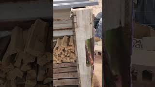 Wood storage pallets metal offgrid DIY woodheat woodseason winter2024 offgridlovers [upl. by Yhtur]