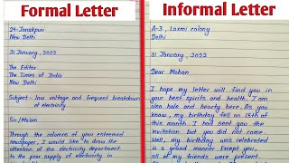 Letter writing  How to write letter Formal Letter and Informal Letter in english [upl. by Gilson]