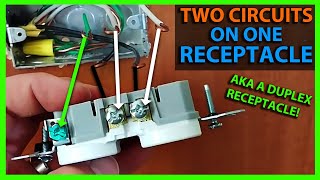 How To Split Wire an Outlet or Receptacle  Two Circuits on One Outlet Duplex Receptacle [upl. by Dinny]