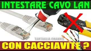 INCREDIBILE Crimpare connettore RJ45 con un cacciavite tecnica senza pinza T Channel [upl. by Walters]