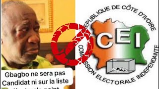 GBAGBO NE SERA PAS LE CANDIDAT NI SUR LA LISTE ELECTORALE [upl. by Silvers9]