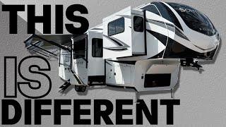 Front Living Fifth Wheel with an Awesome Twist Under 40ft 2023 Solitude 3460FL by Grand Design [upl. by Bashemath]