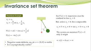 NCS  19a  LaSalles Invariance Set Theorem [upl. by Danice387]