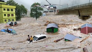 Mass evacuation in Nepal Mountains rivers and dams collapse Kathmandu sinks badly [upl. by Pinkham876]