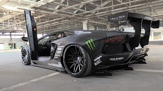 Liberty Walk Lamborghini Aventador w Fi Exhaust  Start Revs amp Fly Bys [upl. by Gnud539]